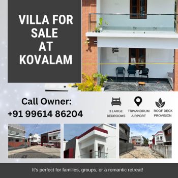 3.1 Cent House / Villa for Sale at Kovalam Budget - 5800000 Total