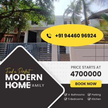 5 Cent House / Villa for Sale at Kanhangad Budget - 4700000 Total