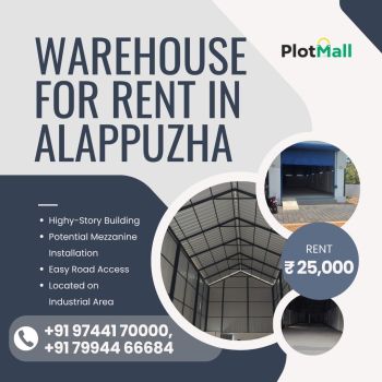 5 Cent Warehouse / Godown for Rent at Punnapra Budget - 25000 Sq-ft